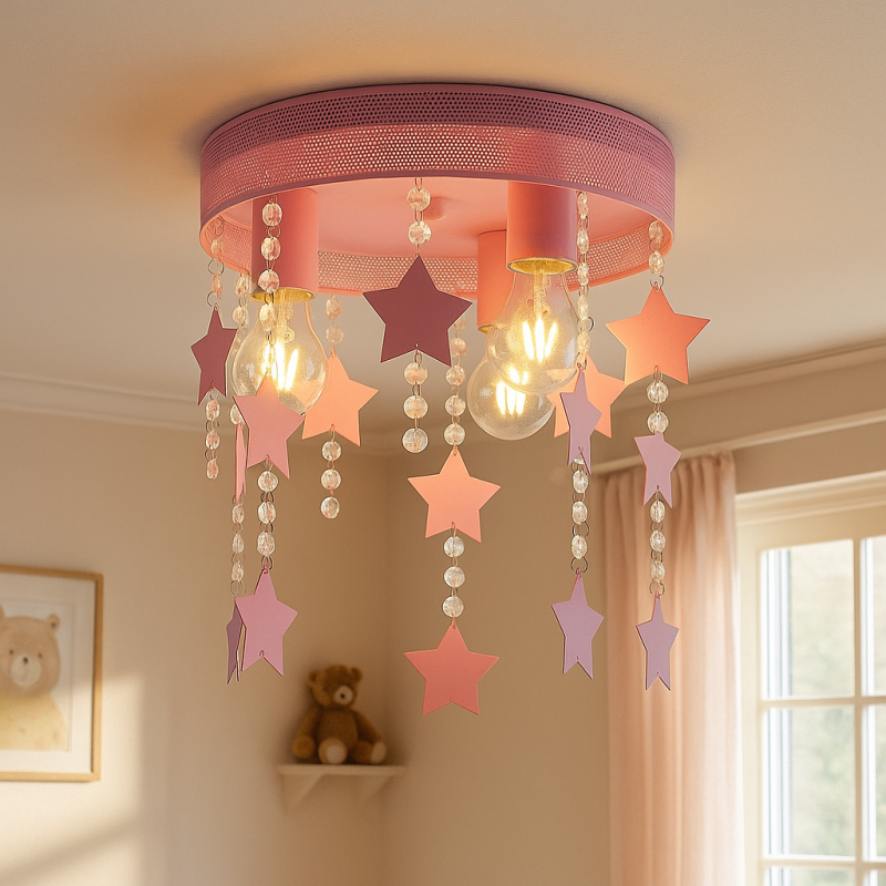 Plafon quarto infantil rosa de metal, Doenja Plafon quarto infantil rosa de metal, Doenja