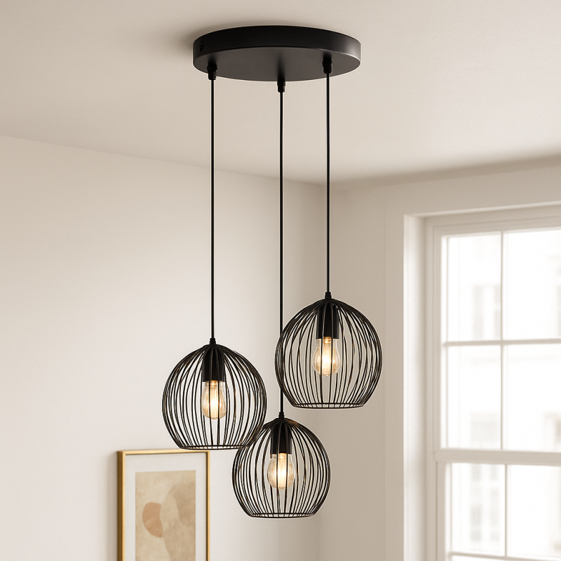 Candeeiro suspenso preto industrial, Wiro