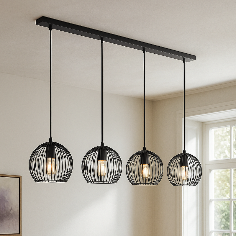 Candeeiro suspenso preto industrial, Wiro