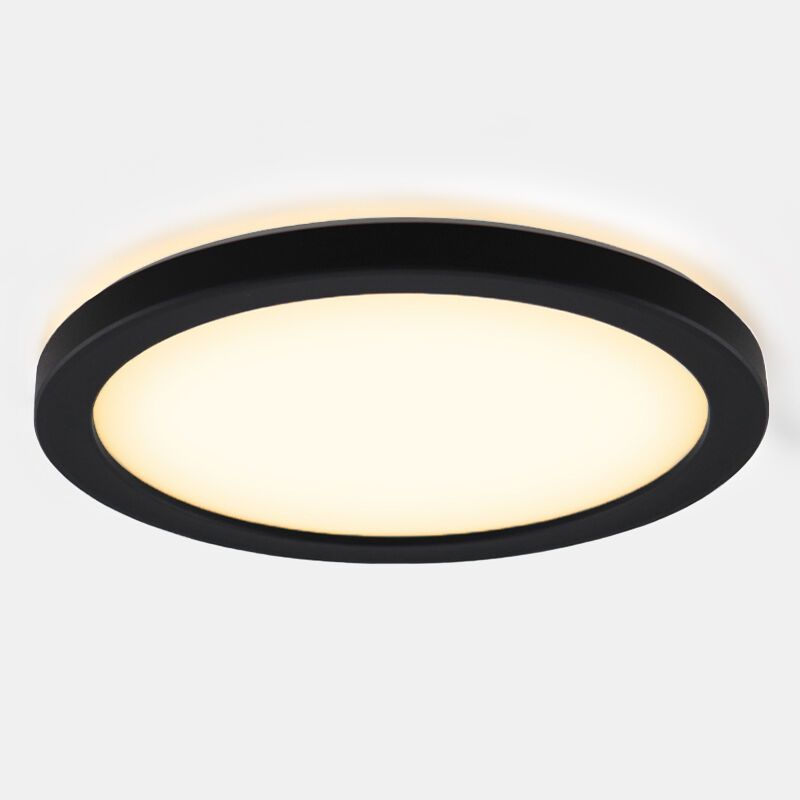 Candeeiro de teto para casa de banho preto de plástico, Shivani, 8W, LED 3000K, IP44 Candeeiro de teto para casa de banho preto de plástico, Shivani, 8W, LED 3000K, IP44