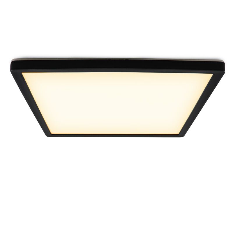 Plafon preto de plástico, Shona, 18W, LED 3000K, regulável em 3 níveis