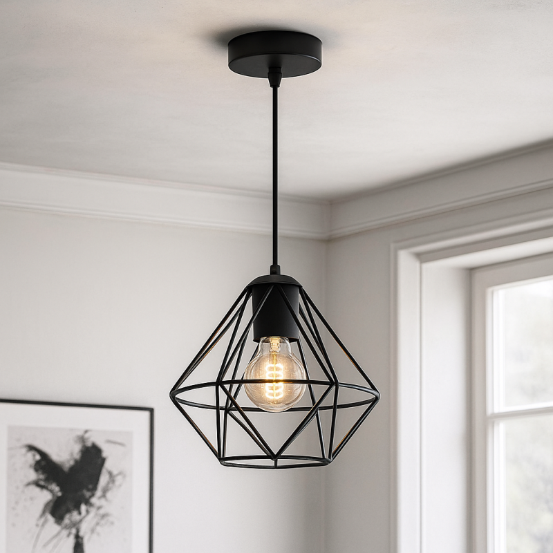 Candeeiro suspenso preto industrial, Jochem