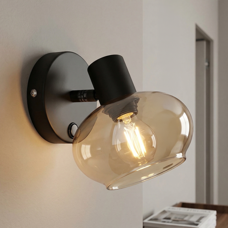 Foco de parede âmbar design, Skip, com interruptor