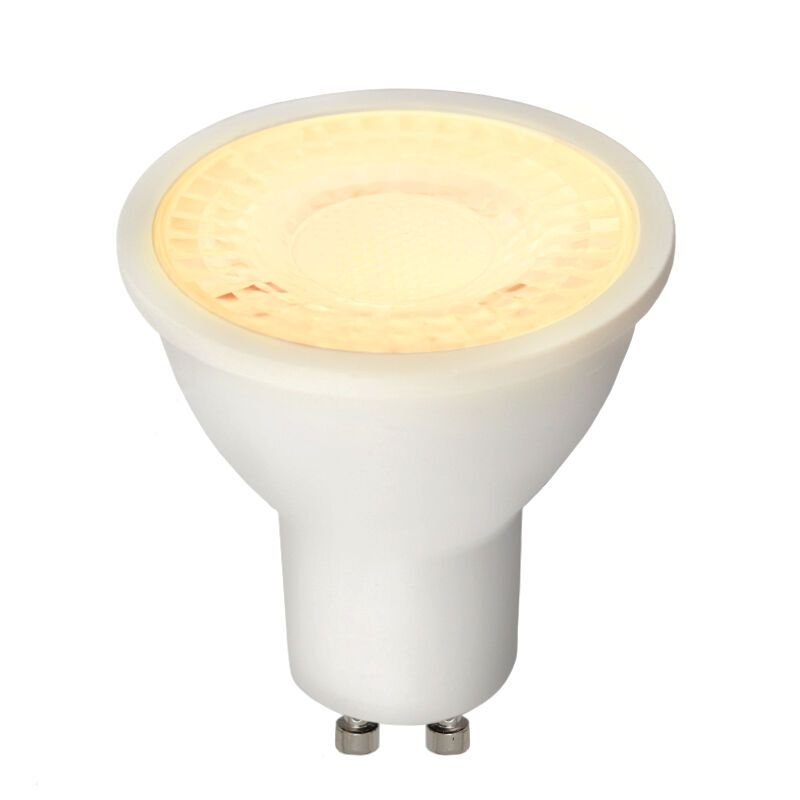 Lâmpada LED GU10 Olucia Antonie, 5W, dimerizável, com temperatura de cor ajustável até um tom quente.