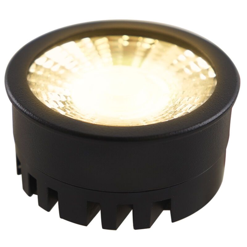 Módulo LED Olucia Vivian, preto, 5W, dimerizável, luz quente. Módulo LED Olucia Vivian, preto, 5W, dimerizável, luz quente.