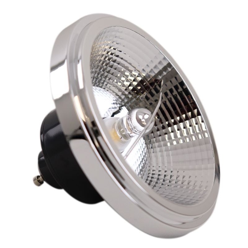 Lâmpada LED GU10 Olucia (AR111) Clint, preta, 6W, dimerizável, com temperatura de cor ajustável até quente.