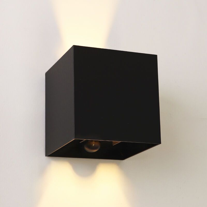 Candeeiro up down preto moderno, Dion, 6W, LED 2700K, IP54