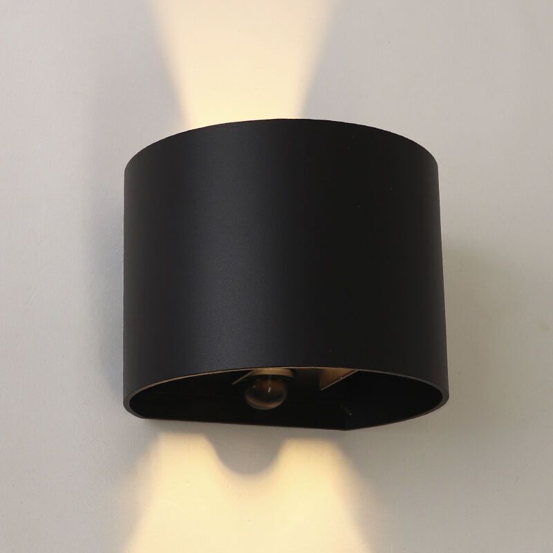 Candeeiro up down preto moderno, Dion, 6W, LED 2700K, IP54 Candeeiro up down preto moderno, Dion, 6W, LED 2700K, IP54