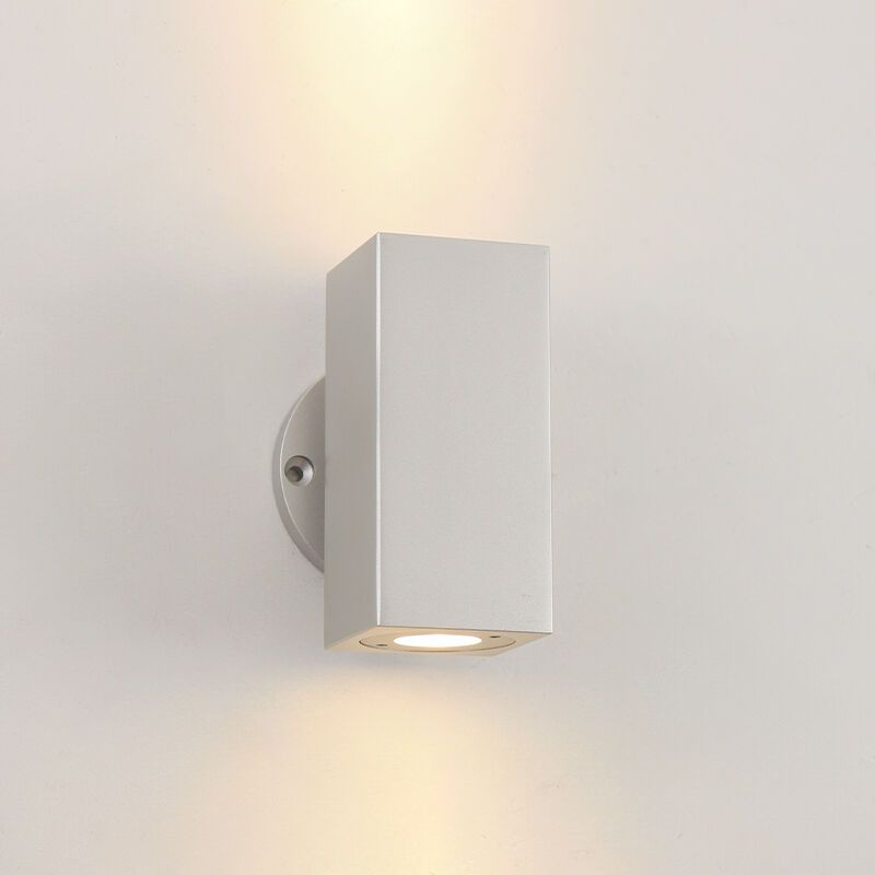 Candeeiro up down prateado de alumínio, Rudy, 6W, LED 2700K, IP44