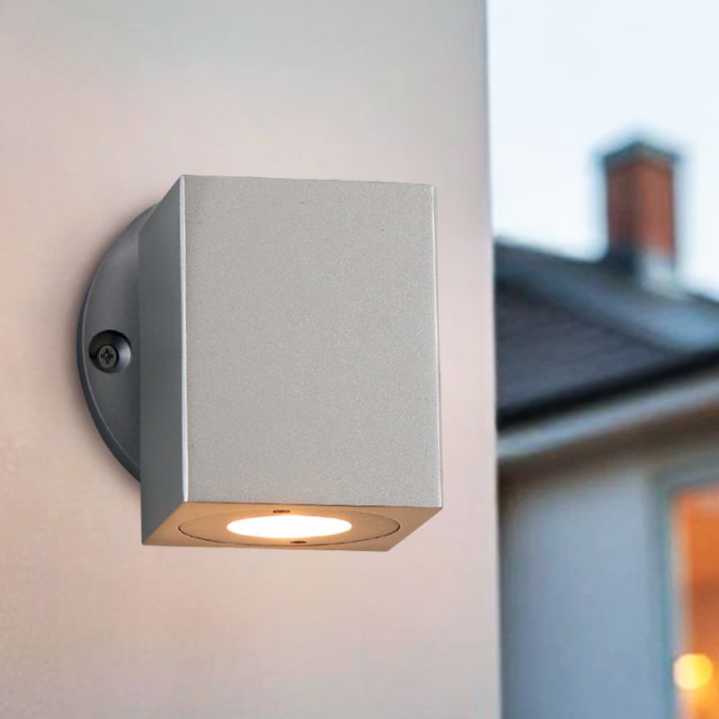 Candeeiro para exterior prateado de alumínio, Rudy, 3W, LED 2700K, IP44