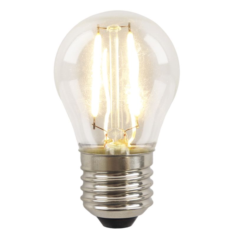 Lâmpada de filamento LED E27 Olucia Melchis, P45, 2W, 2700K, dimerizável