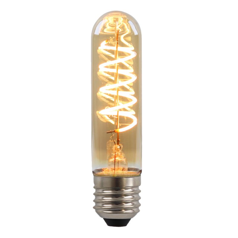 Lâmpada tubular LED dimerizável E27 Olucia Damien, âmbar, 4W, 2200K