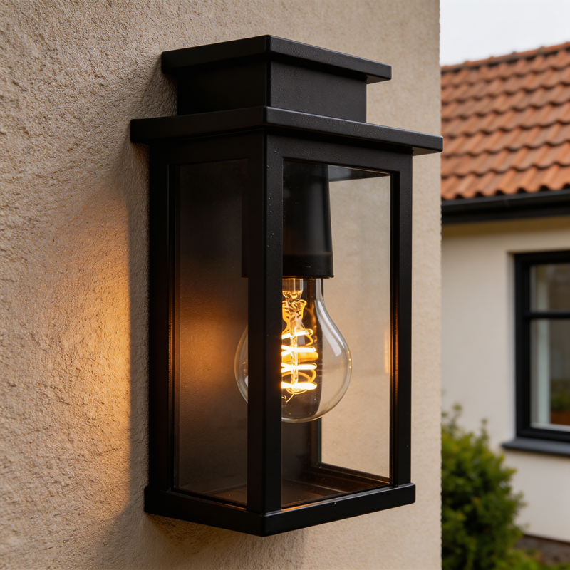 Candeeiro para exterior preto moderno, Jesca, IP44 Candeeiro para exterior preto moderno, Jesca, IP44