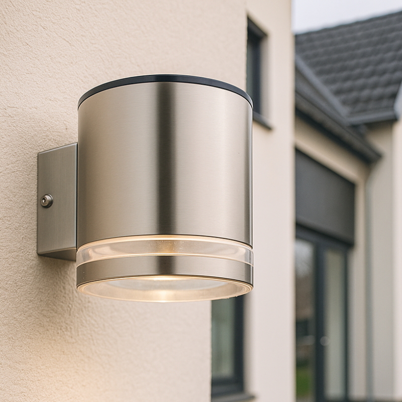 Candeeiro de parede exterior solar cromo moderno, Tommy, 1W, LED 2700K, IP54