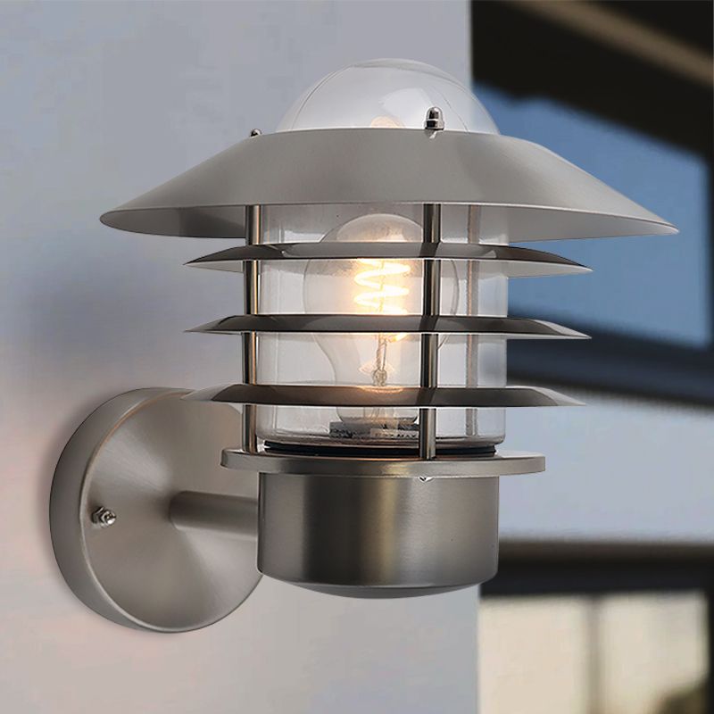 Candeeiro para exterior prateado de aço inoxidável, Felice, IP44