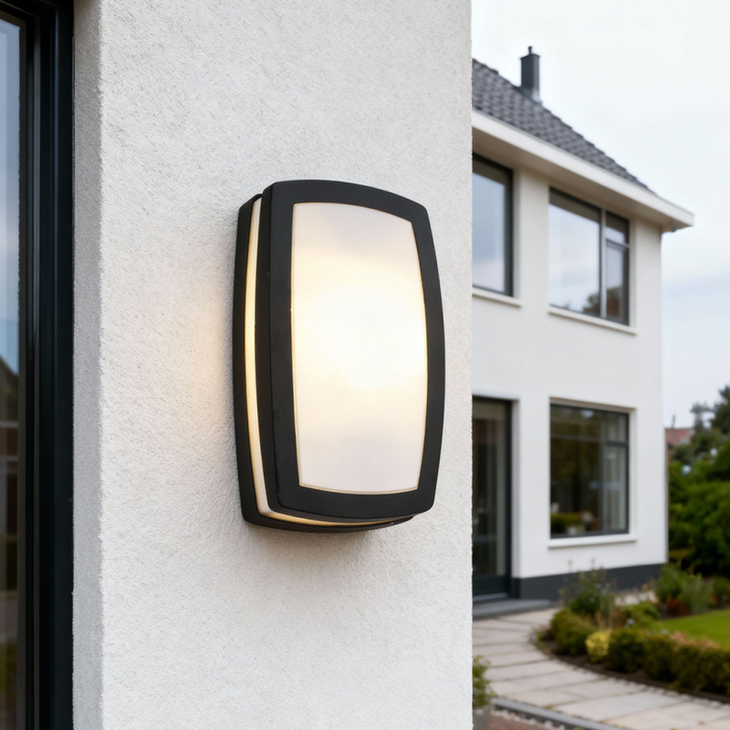 Candeeiro para exterior preto moderno, Serge, IP44