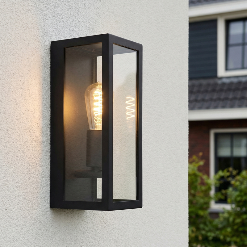 Candeeiro para exterior preto moderno, Senne, IP44