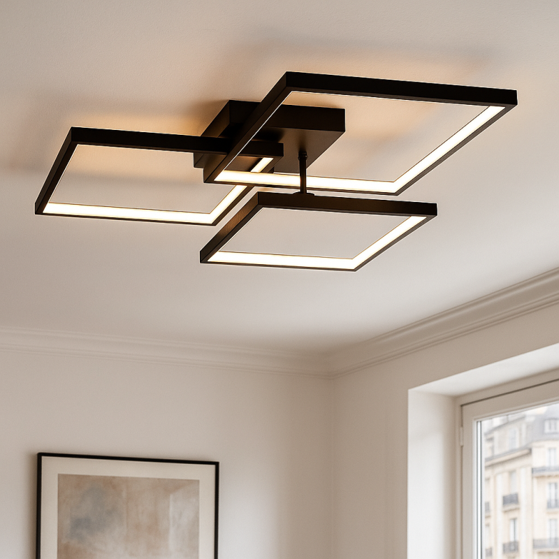 Candeeiro de teto preto moderno, Giorgio, 38W, LED 2700K Candeeiro de teto preto moderno, Giorgio, 38W, LED 2700K