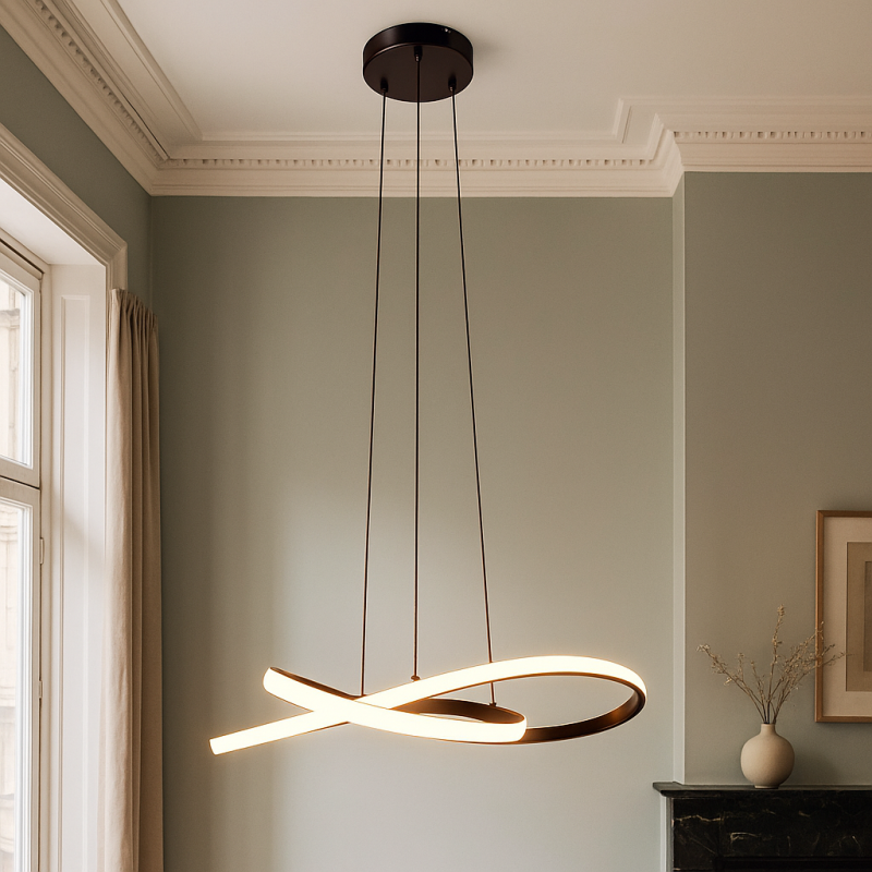 Candeeiro suspenso preto design, Tanya