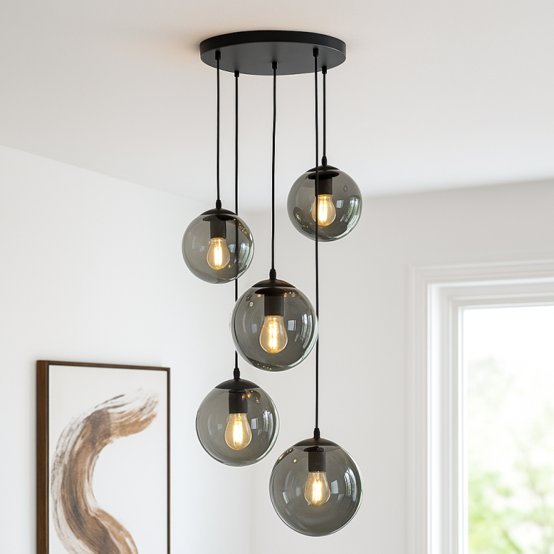 Candeeiro suspenso cinzento design, Dolf Candeeiro suspenso cinzento design, Dolf