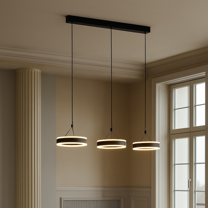 Candeeiro suspenso preto design, Lava, 55W, LED 3000K, regulável em 3 níveis