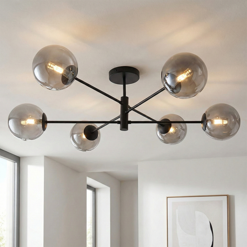 Candeeiro de teto cinzento design, Remo