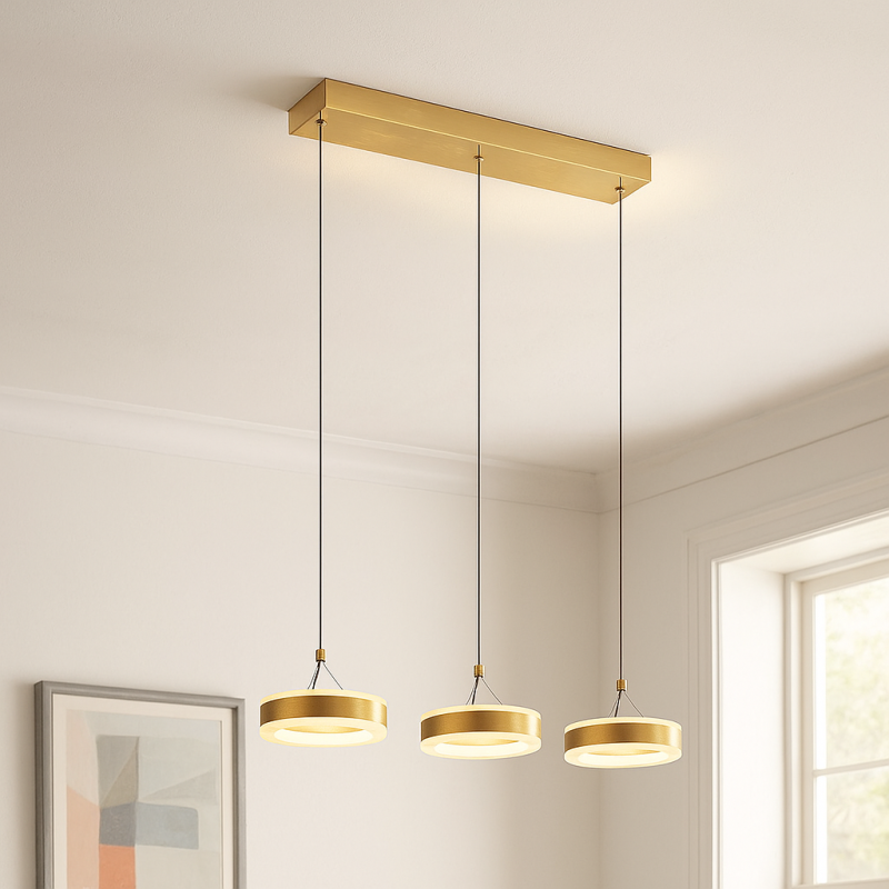 Candeeiro suspenso latão design, Lava, 56W, LED 3000K
