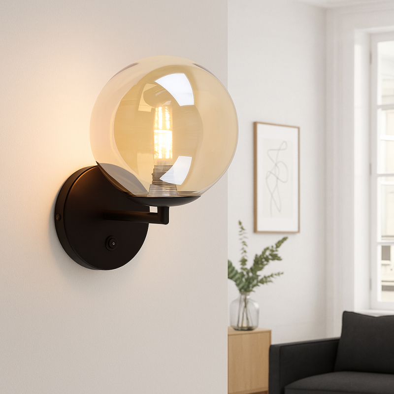 Aplique de parede âmbar design, Remo, com interruptor Aplique de parede âmbar design, Remo, com interruptor