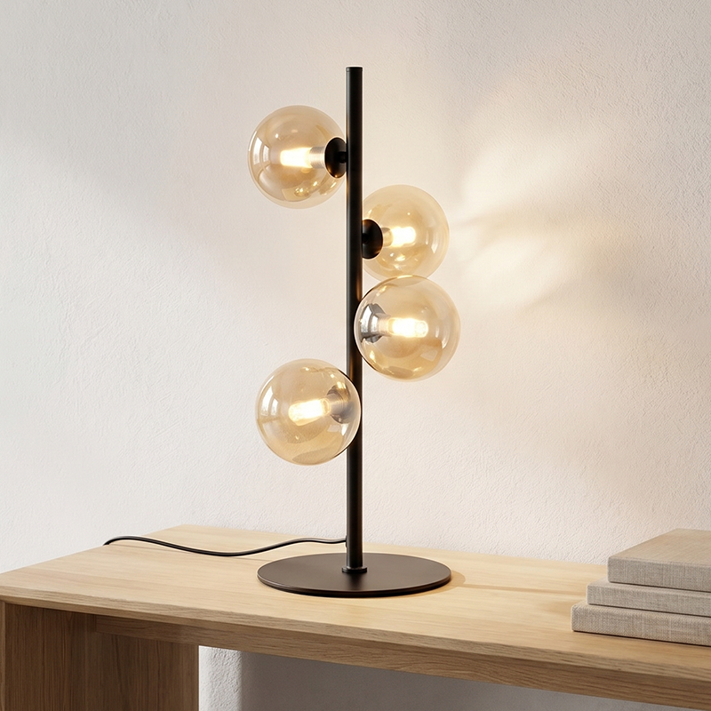 Candeeiro de mesa âmbar design, Remo, com interruptor