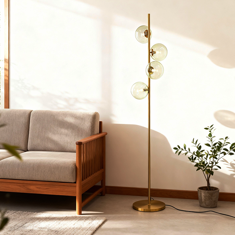 Candeeiro de pé verde design, Remo, com interruptor Candeeiro de pé verde design, Remo, com interruptor
