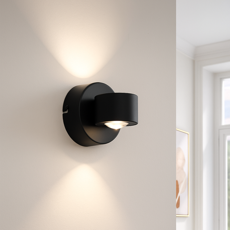 Candeeiro up down preto moderno, Izzet, 6W, LED 3000K