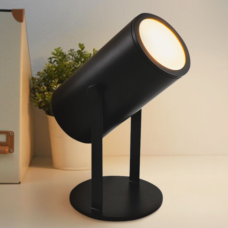 Candeeiro de mesa recarregável preto moderno, Elko, 2W, LED 3000K, com interruptor