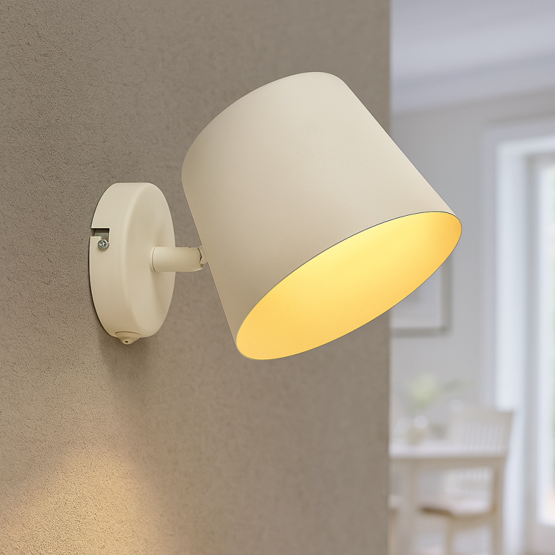 Foco de parede branco moderno, Rinke, com interruptor