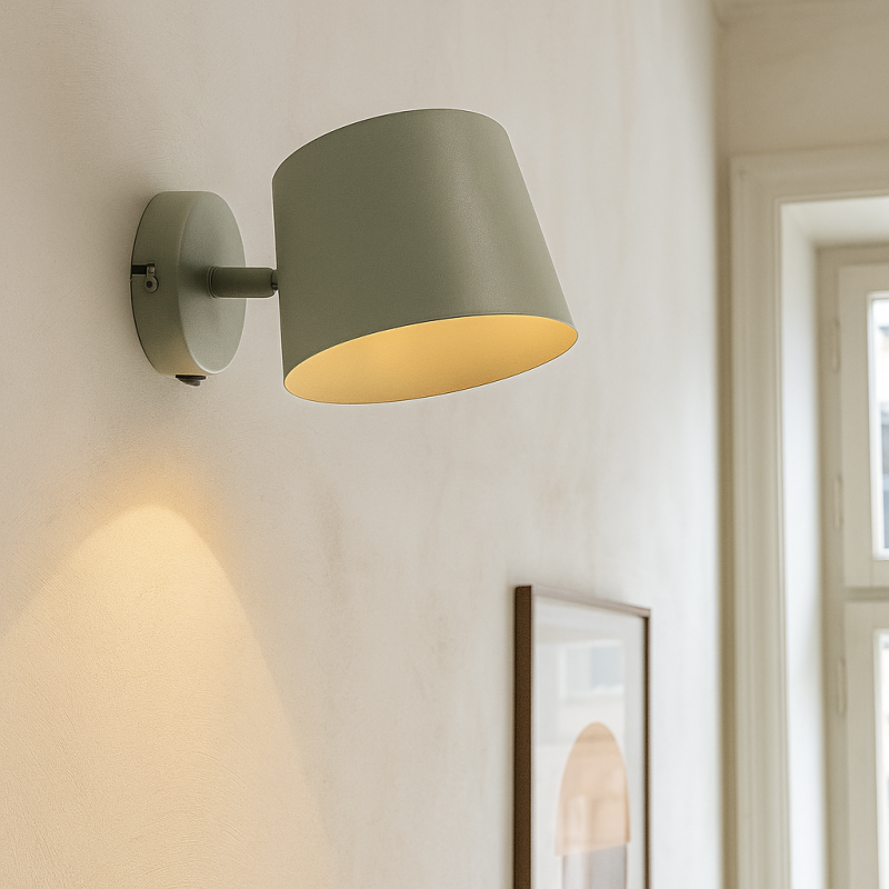 Foco de parede verde moderno, Rinke, com interruptor