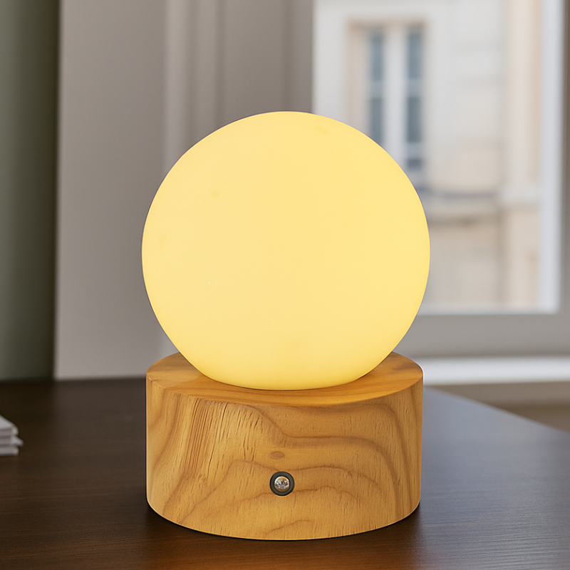 Candeeiro de mesa madeira, Tiddo, 2W, LED dim to warm, com interruptor