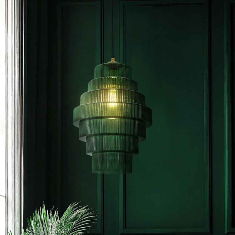 Candeeiro suspenso verde retrô, Paris