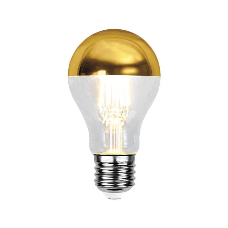 Lâmpada LED Malik para espelho superior, dimerizável, E27, dourada, A60, 4,8 W, 2700 K, IP44