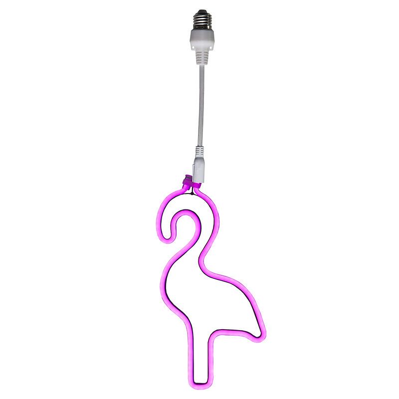 Cordão de luzes LED de plástico rosa, com formato de flamingo, IP44