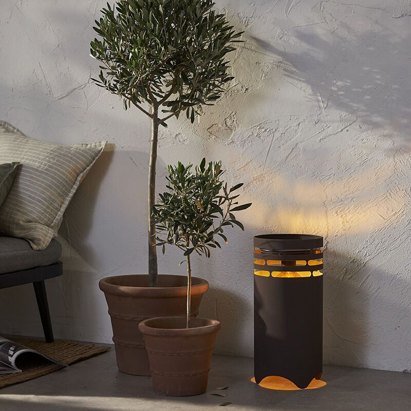 Candeeiro de mesa exterior castanho de plástico, Aidan, 0,3W, LED 3000K, IP44