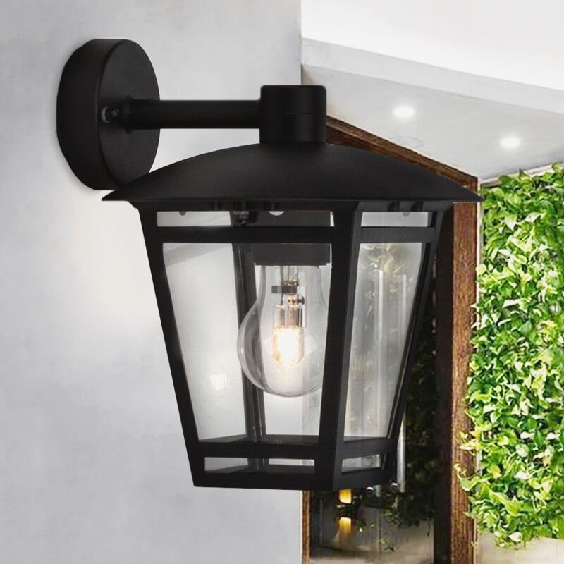 Candeeiro para exterior preto moderno, Jedidjah, IP44