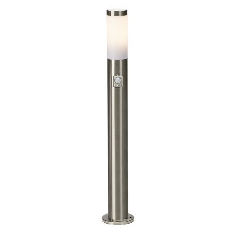 Candeeiro de pé exterior com sensor de movimento cromo de plástico, Tom, IP44 Candeeiro de pé exterior com sensor de movimento cromo de plástico, Tom, IP44