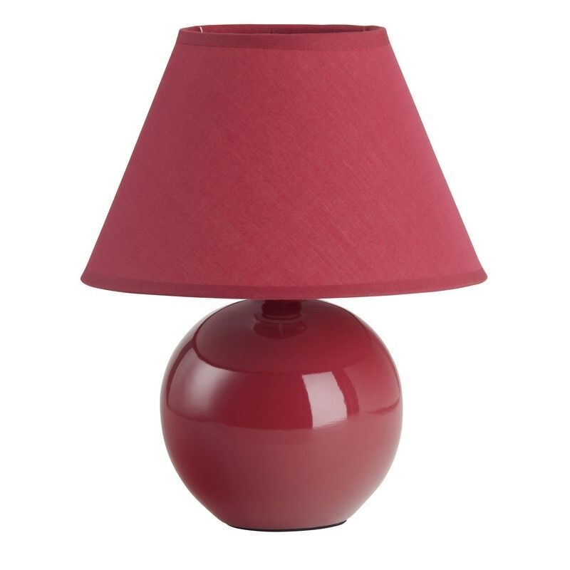 Candeeiro de mesa de cerâmica vermelho, Pilar, com interruptor