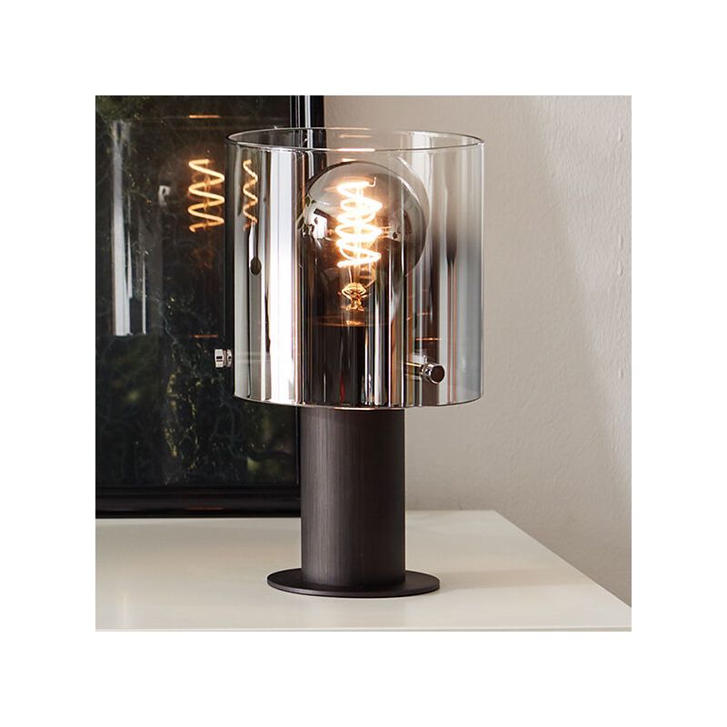Candeeiro de mesa castanho design, Nour, com interruptor