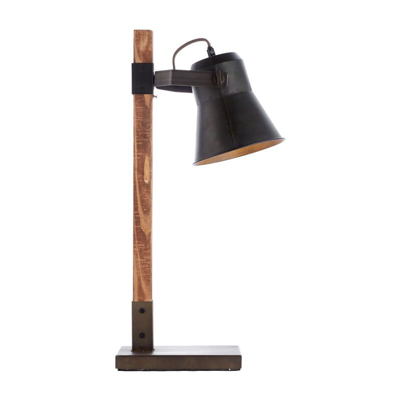 Candeeiro de mesa preto industrial, Audrey, com interruptor