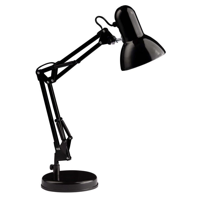 Candeeiro de secretaria preto industrial, Naline, com interruptor