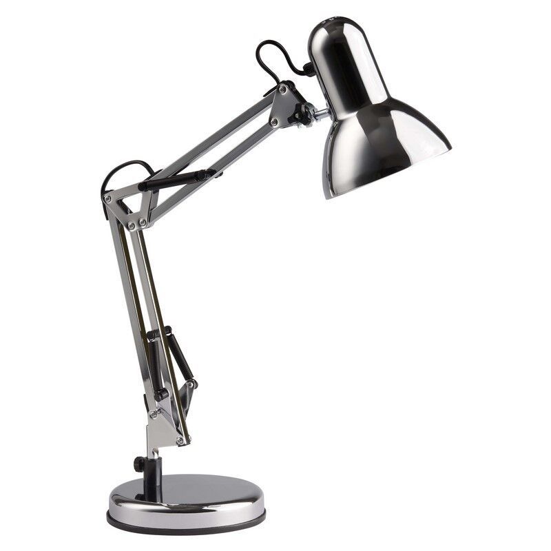 Candeeiro de secretaria cromo industrial, Naline, com interruptor