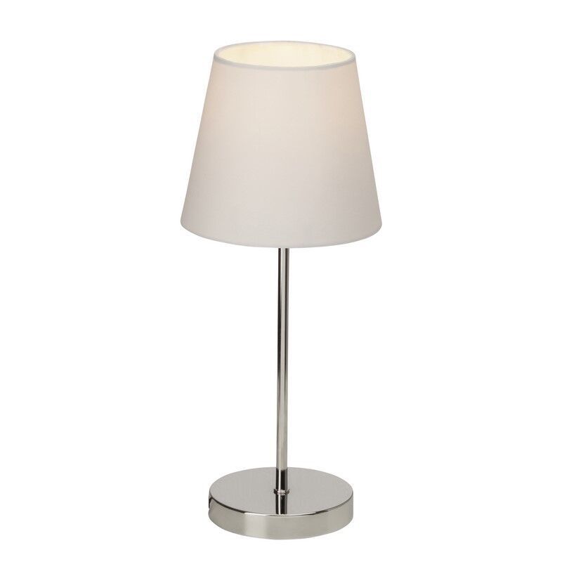 Candeeiro de mesa branco de tecido, Neyomi, com interruptor
