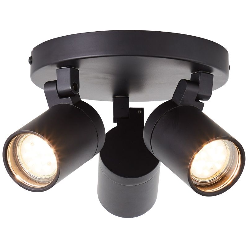 Foco de teto preto moderno, Myrle, IP44 Foco de teto preto moderno, Myrle, IP44