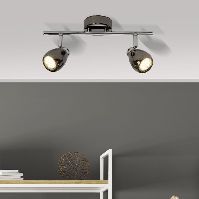 Candeeiro de teto preto de metal, Khadra, 3W, LED 3000K