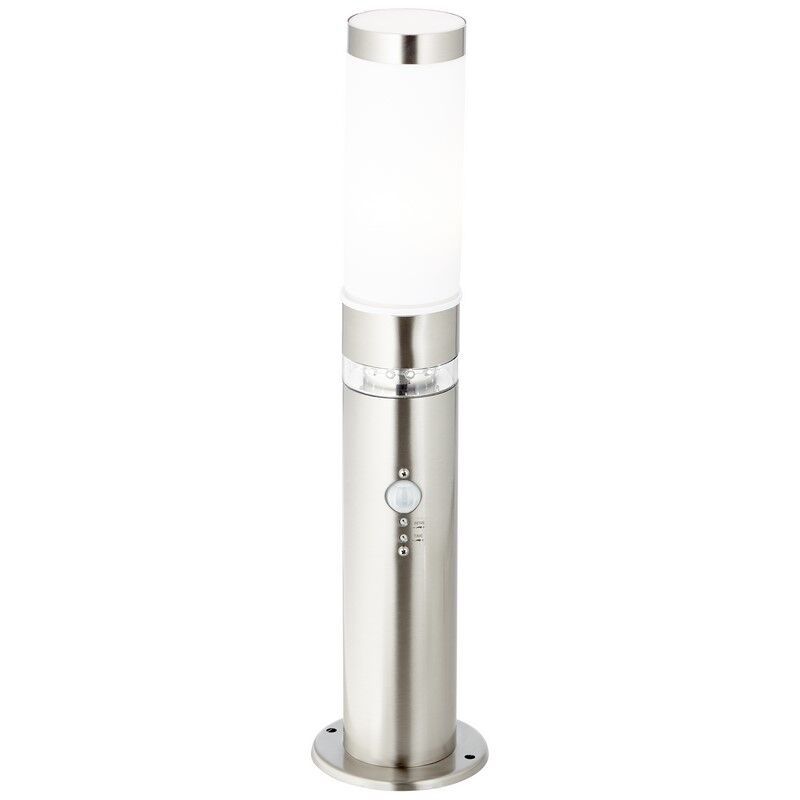 Candeeiro de pé exterior com sensor crepuscular cromo de plástico, Sage, 2W, LED 3000K, IP44